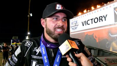 Jake Swanson Reacts After USAC Western World Opening Night Win