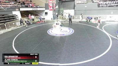 87 lbs Semifinal - Mia Hennecke, Wolf Den Wrestling Club vs Alana Garcia, RBWC (Rancho Bernardo Wrestling Club)