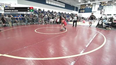 120 lbs Semifinal - Derek Kiyan, Mantanona TC vs Frankie De Leon, Rancho Bernardo WC