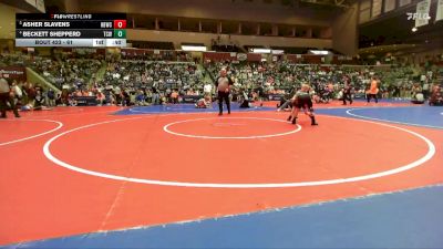 61 lbs Quarterfinal - Asher Slavens, Honey Badger Wrestling Club vs Beckett Shepperd, Team Conquer Wrestling