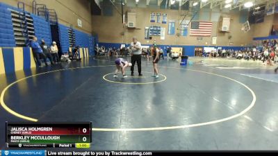 130lbs Cons. Round 9 - Berkley McCullough, Pasco (Girls) vs Jalisca Holmgren, Cheney (Girls)