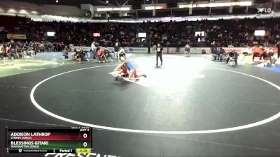 Girls 120 lbs Cons. Round 4 - Addison Lathrop, Cheney (Girls) vs Blessings Gitari, Washington (Girls)