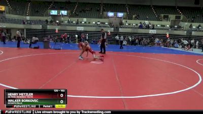 102 lbs 5th Place Match - Walker Borkovec, Oconto Falls vs Henry Metzler, De Pere Redbirds Youth