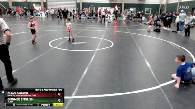 60 lbs Cons. Round 1 - Elias Barker, Broken Bow Wrestling Cub vs Gunner English, Yuma