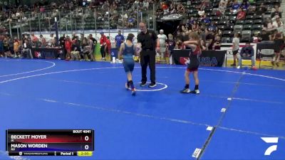 74 lbs Champ. Round 1 - Beckett Moyer, IA vs Mason Worden, NV