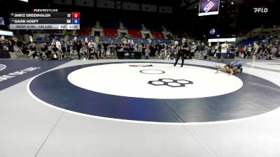 100 lbs Cons. Sub-quarters - Jantz Greenhalgh, UT vs Gavin Hoeft, MN