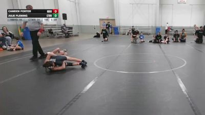 76 lbs Round 7 (8 Team) - Julie Fleming, CTWHALE Blue vs Camden Porter, Neighborhood Wrestling