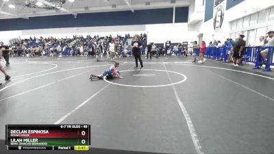 49 lbs Round 5 - Declan Espinosa, Rough House vs Lilah Miller, RBWC (Rancho Bernardo)