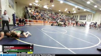 120 lbs Semifinal - Mason Carrillo, Royal vs Syrus Singh, Laguna Hills
