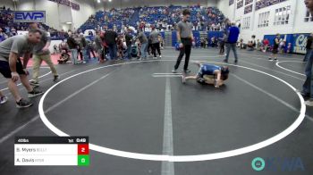 40 lbs Consi Of 8 #2 - Baylor Myers, Bridge Creek Youth Wrestling vs Aiden Davis, Kingfisher YellowJackets