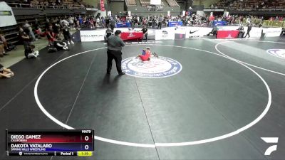 92 lbs Quarterfinal - Diego Gamez, California vs Dakota Vatalaro, Spring Hills Wrestling