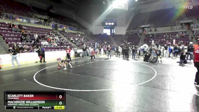 67-72 lbs Cons. Round 1 - Scarlett Baker, California vs Mackenzie Williamson, Nebraska Wrestling Academy