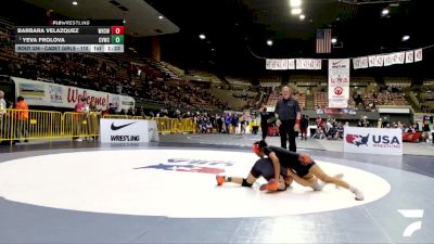 Cadet Girls - 110 lbs Semis - Yeva Frolova, Coachella Valley Wrestling Club vs Barbara Velazquez, Woodlake High School Wrestling