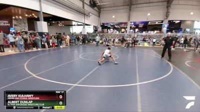 106 lbs Round 3 - Avery Kulhawy, Pieper High School Wrestling vs Albert Dunlap, El Paso Enforcers Wrestling Club