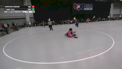 113 lbs Cons. Sub-quarters - Donovan Jenkins, Youth Impact Center Wrestling Club vs Andy Vila, Paetow High School Wrestling