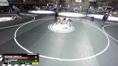 165 lbs Quarterfinal - Richard Creer Jr., Sutter Union High School Wrestling vs T.j. Chandler, California