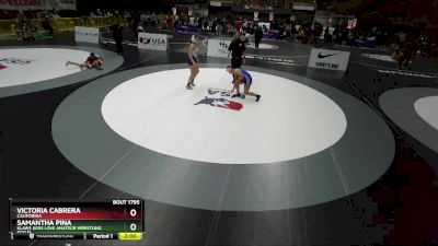 65-68 lbs Round 2 - Victoria Cabrera, California vs Samantha Pina, KLAWS (Kids Love Amateur Wrestling Style)