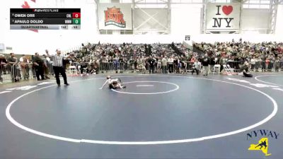 53 lbs Quarterfinal - Apaulo Doldo, Warrior Warehouse Wrestling vs Owen Orr, Club Not Listed