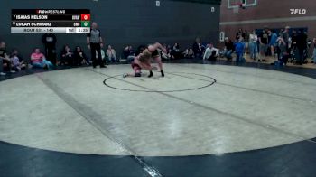 140 lbs Cons. Round 4 - Isaias Nelson, Upper Valley Aces Wresstling vs Lukah Schwarz, Bonneville Wrestling Club