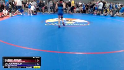 104-111 lbs 2nd Place Match - Isabella Berger, Victory Wrestling-Central WA vs Charlie Wheeler, Mat Rats Rebooted