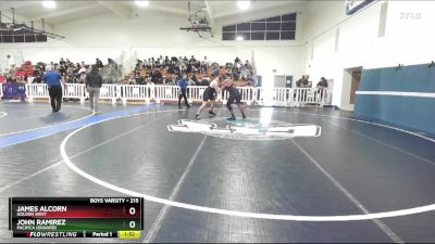 215 lbs Champ. Round 1 - James Alcorn, Golden West vs John Ramirez, Pacifica (Oxnard)