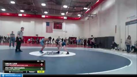 106 lbs Cons. Round 4 - Hruai Lian, Perry Meridian Wrestling Club vs Peyton Richards, Rise Elite Wrestling