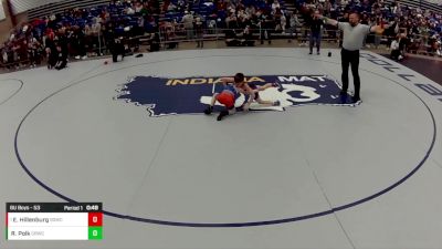 8U Boys - 53 lbs Champ. Round 2 - Enzo Hillenburg, Bloomington South Wrestling Club vs Ryker Polk, Great Bridge Wrestling Club