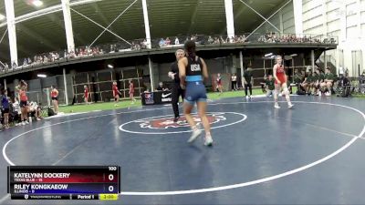 100 lbs Round 5 (6 Team) - Katelynn Dockery, Texas Blue vs Riley Kongkaeow, Illinois