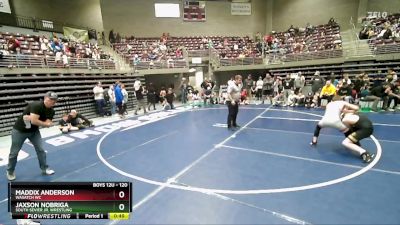 120 lbs Quarterfinal - Jaxson Nobriga, South Sevier Jr. Wrestling vs Maddix Anderson, Wasatch WC