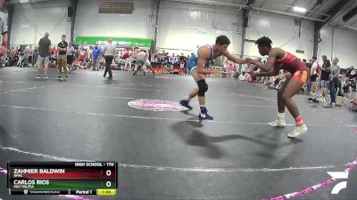 170 lbs Quarterfinal - Carlos Rios, Mat Militia vs Zahmier Baldwin, BPAC