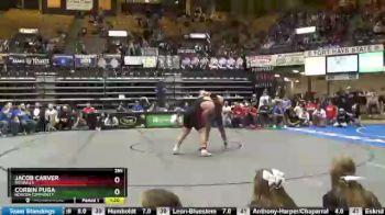 285 lbs Semifinal - Jacob Carver, Rossville vs Corbin Puga, Norton Community