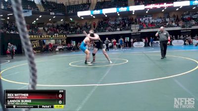 215 lbs Cons. Semi - Landon Burke, Bethel High School vs Rex Wittmer, Nikiski High School