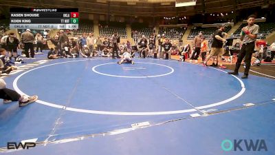 70 lbs Rr Rnd 3 - Kasen Shouse, Oklahoma Strong-Blue 9U vs Koen King, Team Tulsa NDT