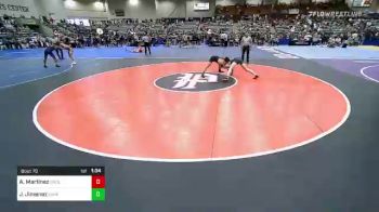 120 lbs Consi Of 8 #2 - Anthony Martinez, Oakdale vs Jordin Jimenez, Southwest Washington Wrestling Club