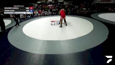 285 lbs Braeden Carroll, CMWA - Coastal Mountain Wrestling Association vs Edwin Davis, CVWA - Central Valley Wrestling Association