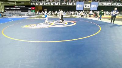 Girls 3A 110 lbs Cons. Round 1 - Zoe Degenstein, Lynnwood (Girls) vs Hailey Richmond, Sedro-Woolley (Girls)