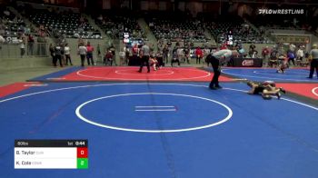 60 lbs Semifinal - Braxtyn Taylor, Clinton Youth Wrestling vs Kade Cole, Coweta Tiger Wrestling