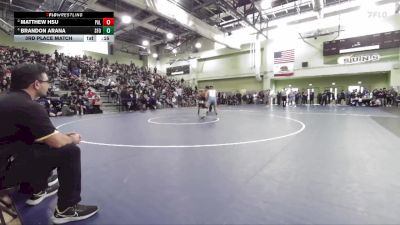 190 lbs 3rd Place Match - Brandon Arana, SAN FERNANDO vs Matthew Hsu, Palisades