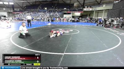 93 lbs Quarterfinal - Janae Vasquez, Victory Wrestling-Central WA vs Chanesia Harris, Punisher Wrestling Company