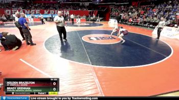 1A 132 lbs Cons. Round 3 - Holden Brazelton, St. Joseph (S.J.-Ogden) vs Brady Grennan, Sterling (Newman Central Catholic)