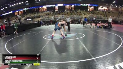 157 lbs Cons. Round 3 - Jonathan Semple, Mariner vs Leslie Rhea, Dickson Co.