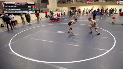 14U - 120 lbs Cons. Round 4 - Carson Kim, Minnetonka - Wichern Garage Crew vs Ryder Refsland, Pinnacle Wrestling Club