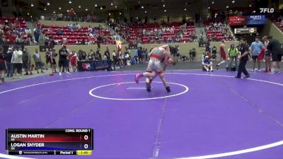 130 lbs Cons. Round 1 - Austin Martin, NE vs Logan Snyder, OK