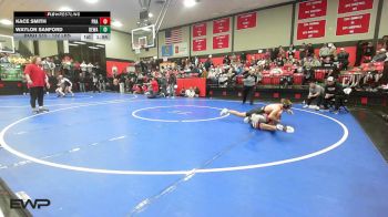132 lbs Round Of 32 - Kace Smith, Prague vs Waylon Sanford, Dewar HS Boys