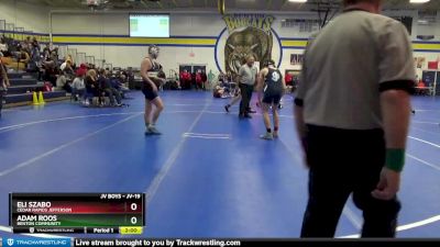 JV-19 lbs Round 2 - Adam Roos, Benton Community vs Eli Szabo, Cedar Rapids Jefferson