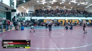 85 lbs Champ. Round 2 - Jaden Evers, Heritage vs Cooper Wing, Les Bois