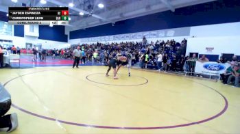 157 lbs Cons. Round 2 - Christopher Leon, Damien vs Jayden Espinoza, Rancho Cucamonga