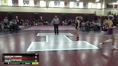 110 lbs Round 3 - Madeline Cornish, Mason City vs Hallie Portwood, Alburnett