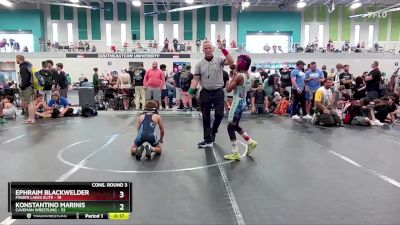 72 lbs Cons. Round 3 - Ephraim Blackwelder, Finger Lakes Elite vs Konstantino Marinis, Caveman Wrestling