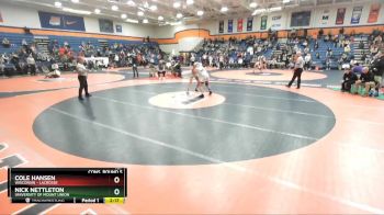 157 lbs Cons. Round 5 - Nick Nettleton, University Of Mount Union vs Cole Hansen, Wisconsin - Lacrosse